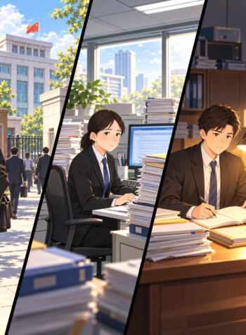 Anime Civil Service Life Triptych