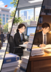 Anime Civil Service Life Triptych